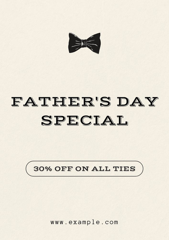 Father's day poster template, editable text