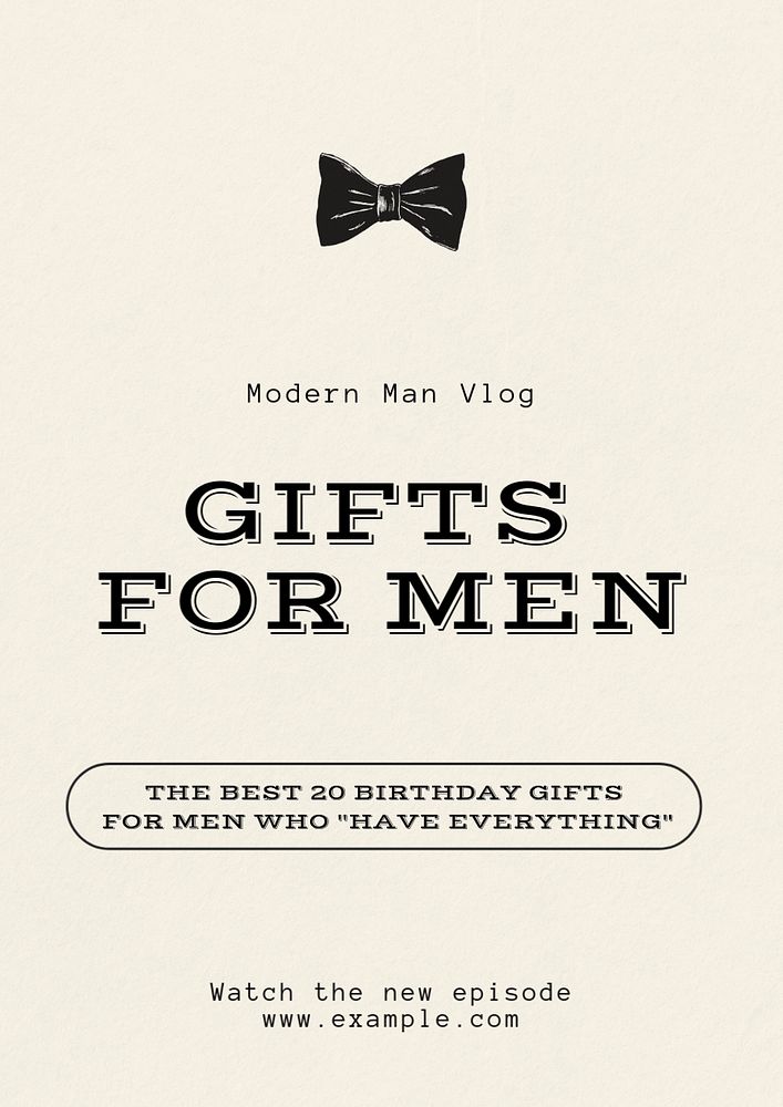 Gifts for men poster template, editable text