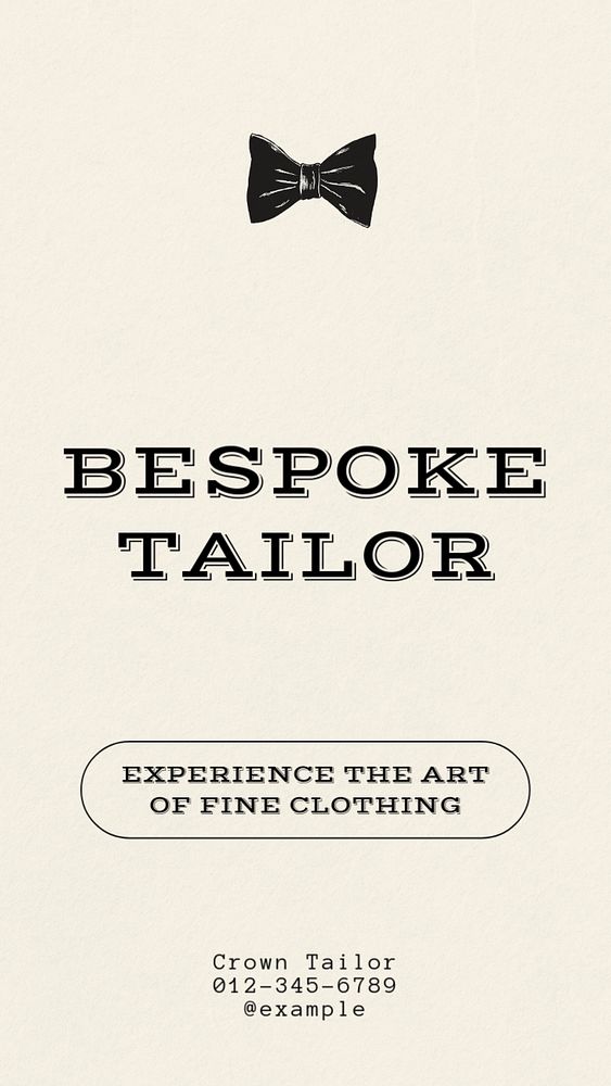 Bespoke tailor & clothing social story template, editable design