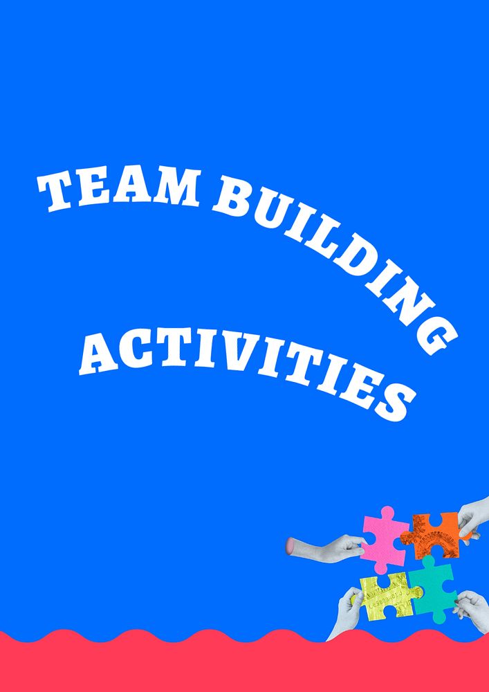 Team building activities poster template, editable text