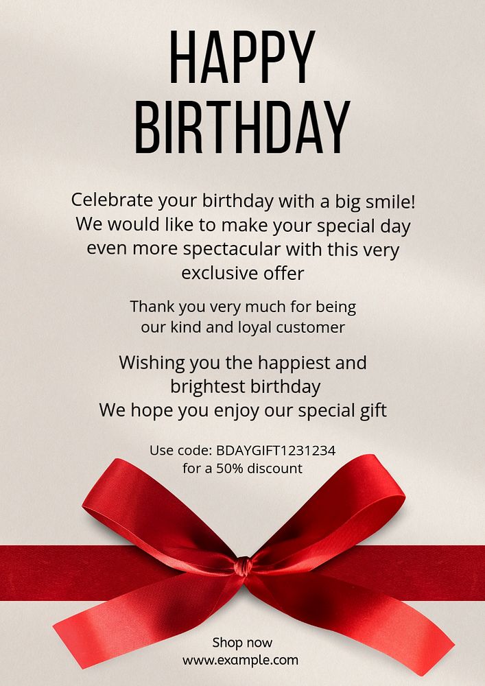 Birthday celebration poster template, editable text and design