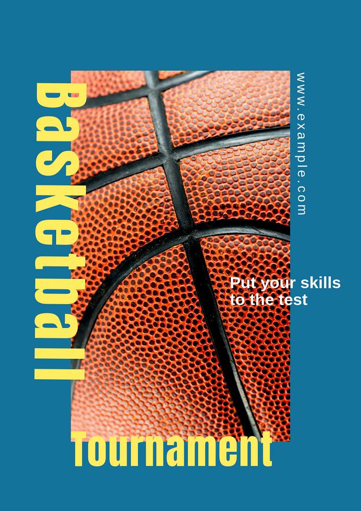 Basketball tournament  poster template, editable text and design