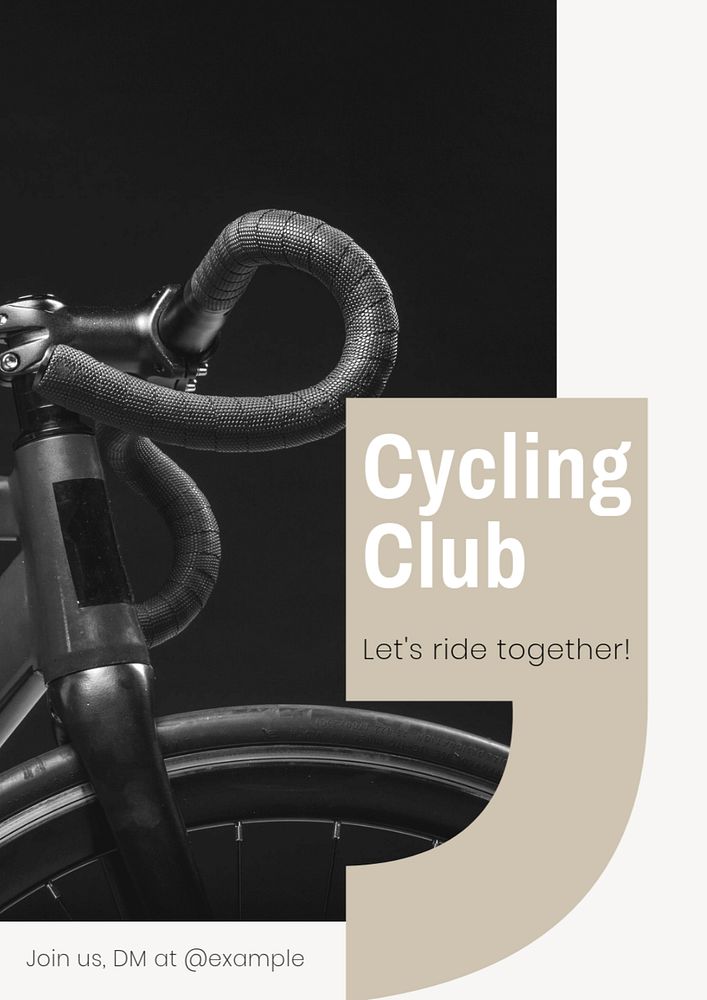 Cycling club  poster template, editable text and design