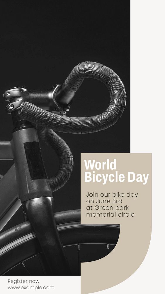 World bicycle day  Instagram story template, editable text