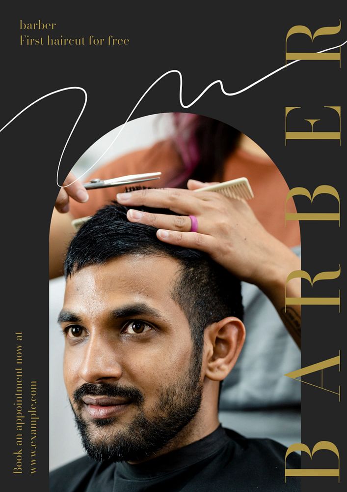 Barbershop  poster template, editable text and design