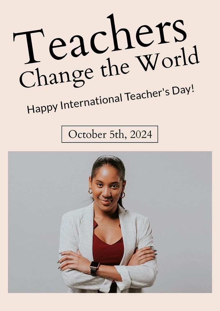 Teacher day  poster template, editable text and design