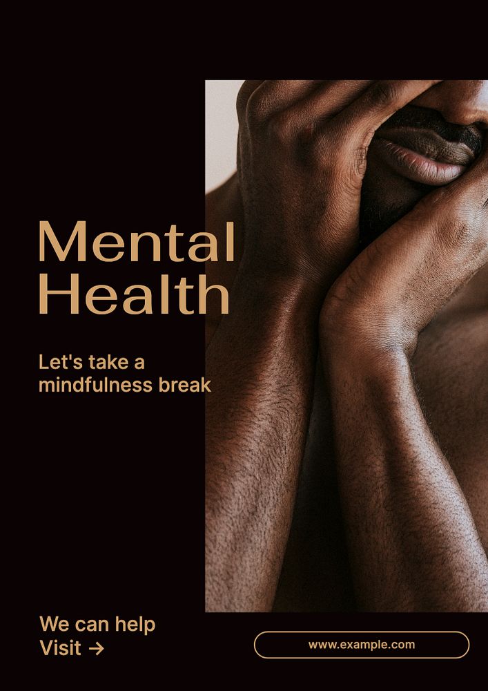 Mental health poster template, editable text and design