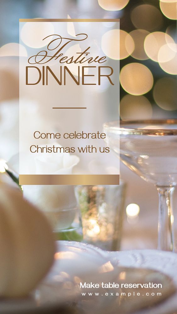 Christmas dinner Facebook story template, editable design