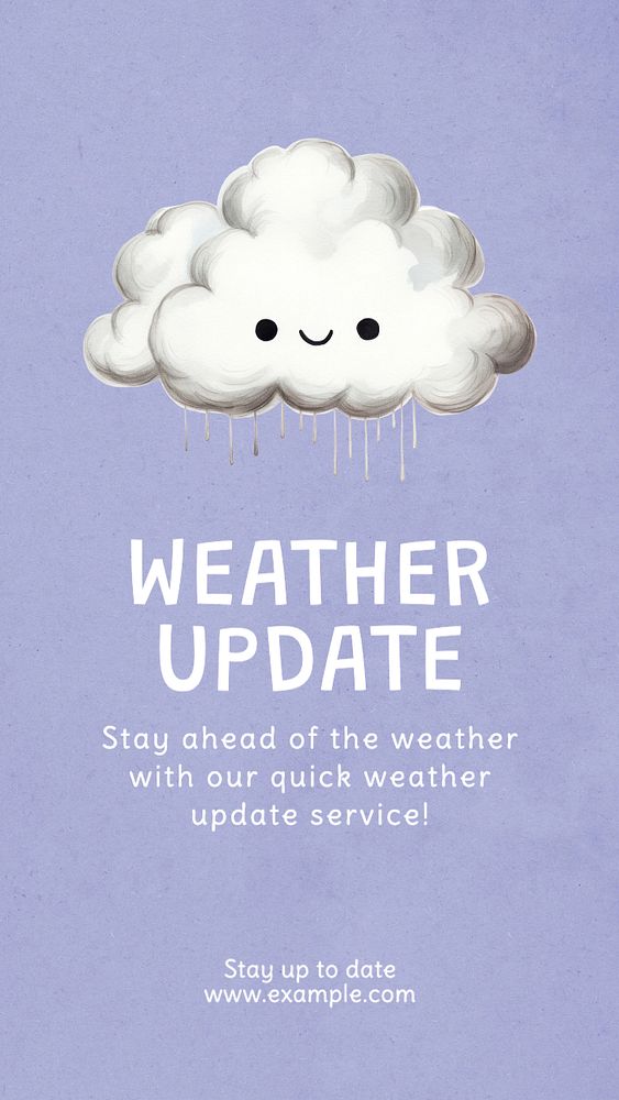 Weather update Instagram story template, editable text