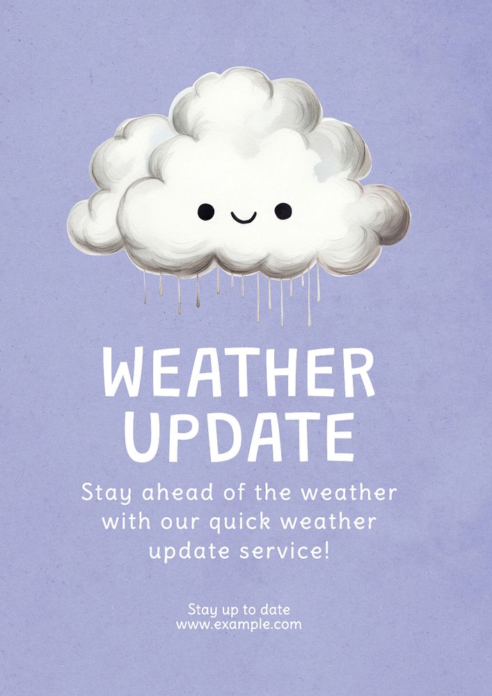 Weather update poster template, editable text and design