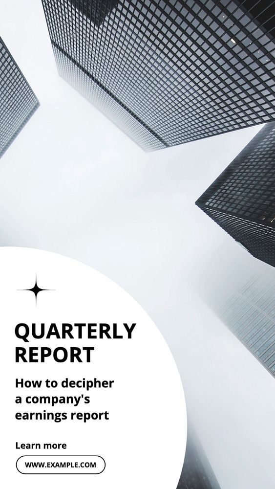 Quarterly report Facebook story template, editable design