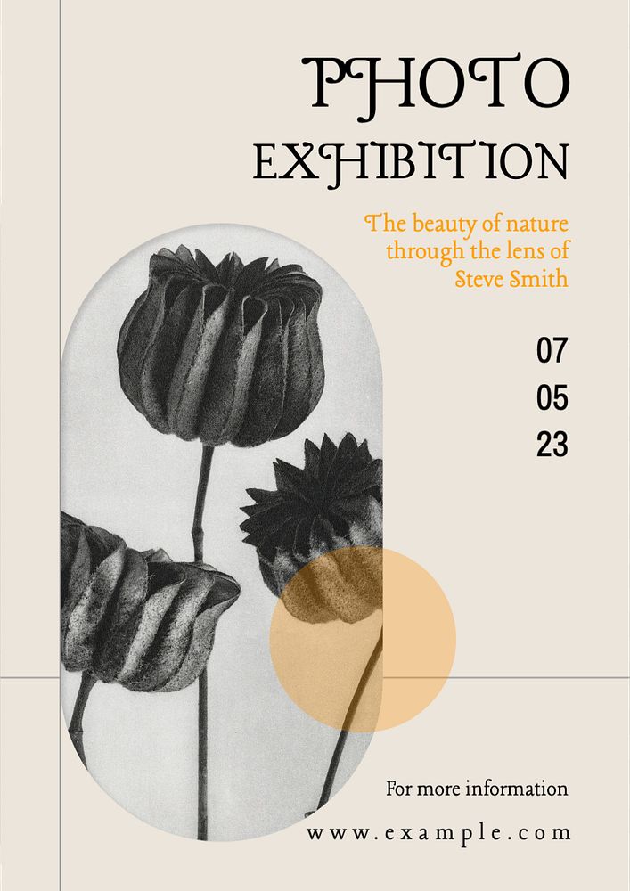 Photo exhibition  poster template, editable text and design