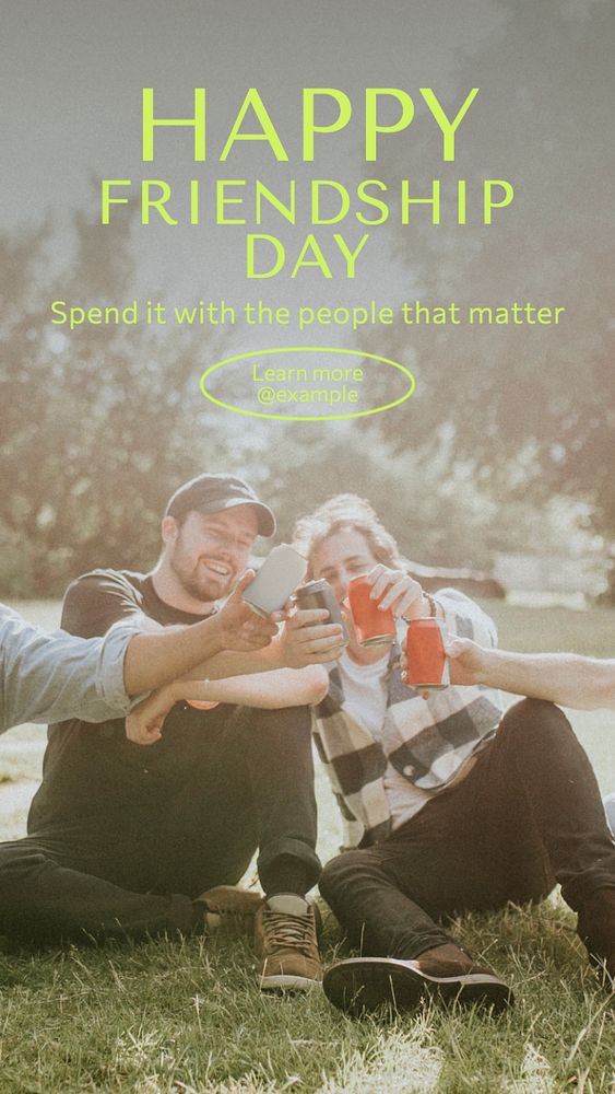 Happy friendship day Facebook story template, editable design