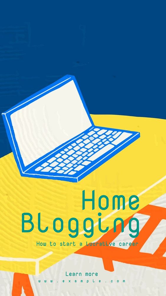 Home blogging  Instagram story template, editable text