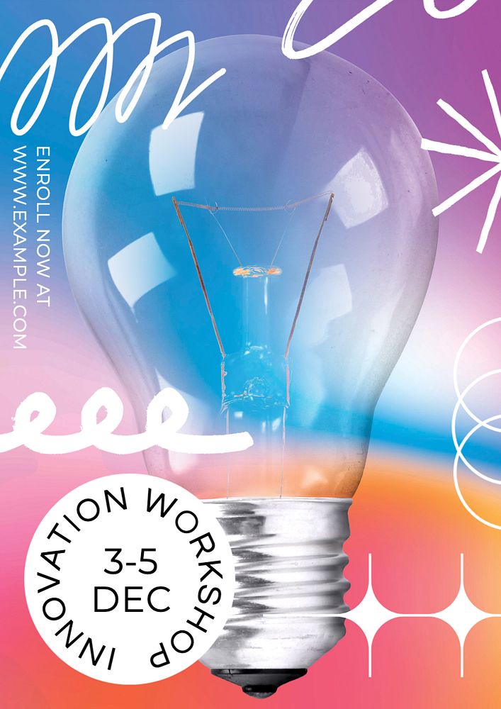 Innovation workshop poster template and design