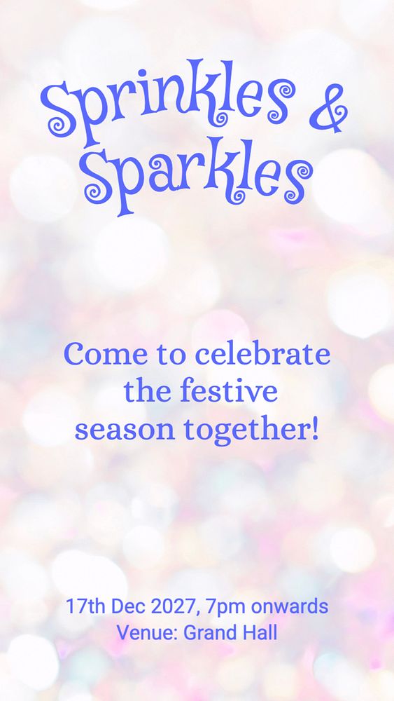 Sprinkles & sparkles festival Instagram story template, editable text