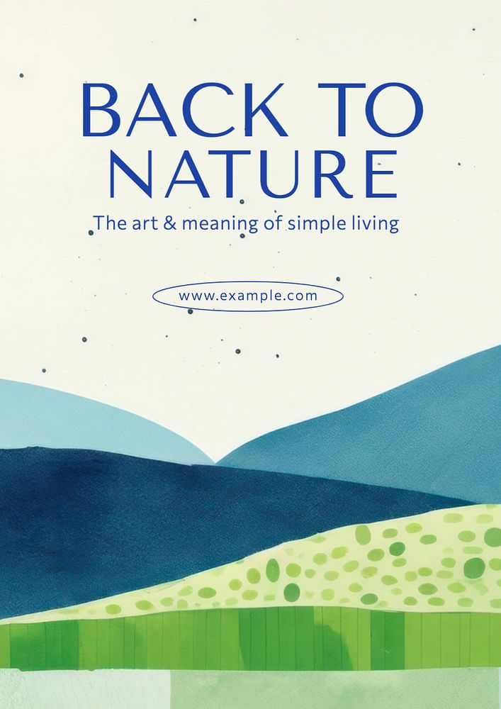 Nature & simple life poster template, editable text and design