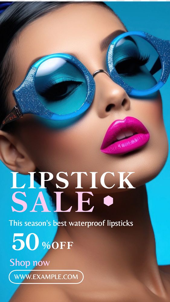 Lipstick sale Instagram story template, editable text