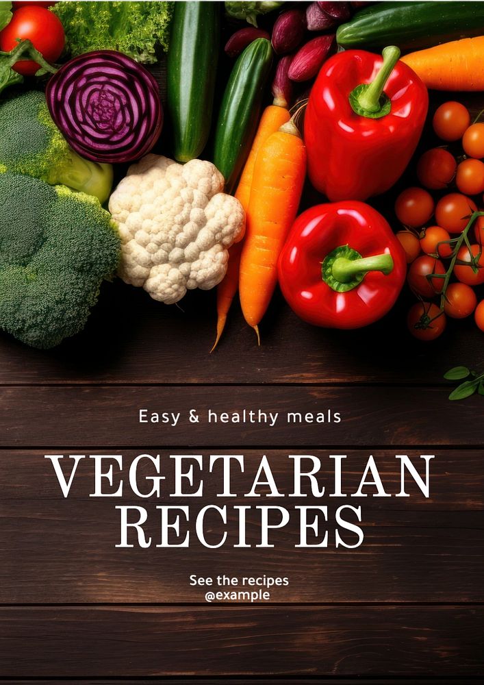 Vegetarian recipes poster template