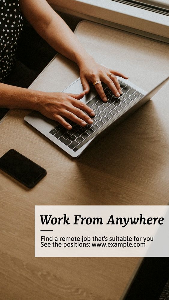 Work from anywhere Facebook story template, editable design