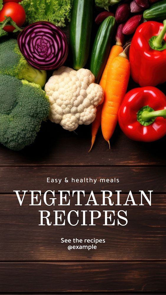 Vegetarian recipes Instagram story template