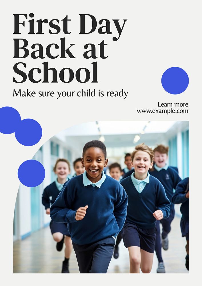 Back to school poster template, editable text and design