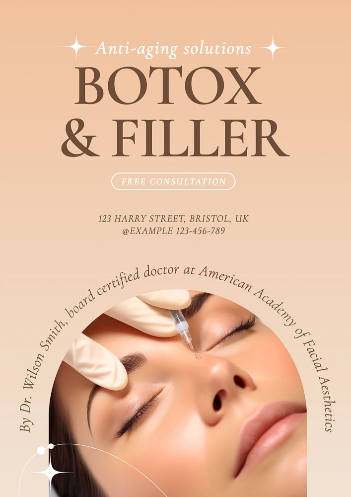 Botox & filler  poster template, editable text and design