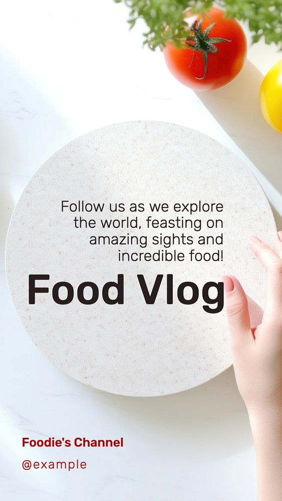 Food vlog Instagram story template, editable text