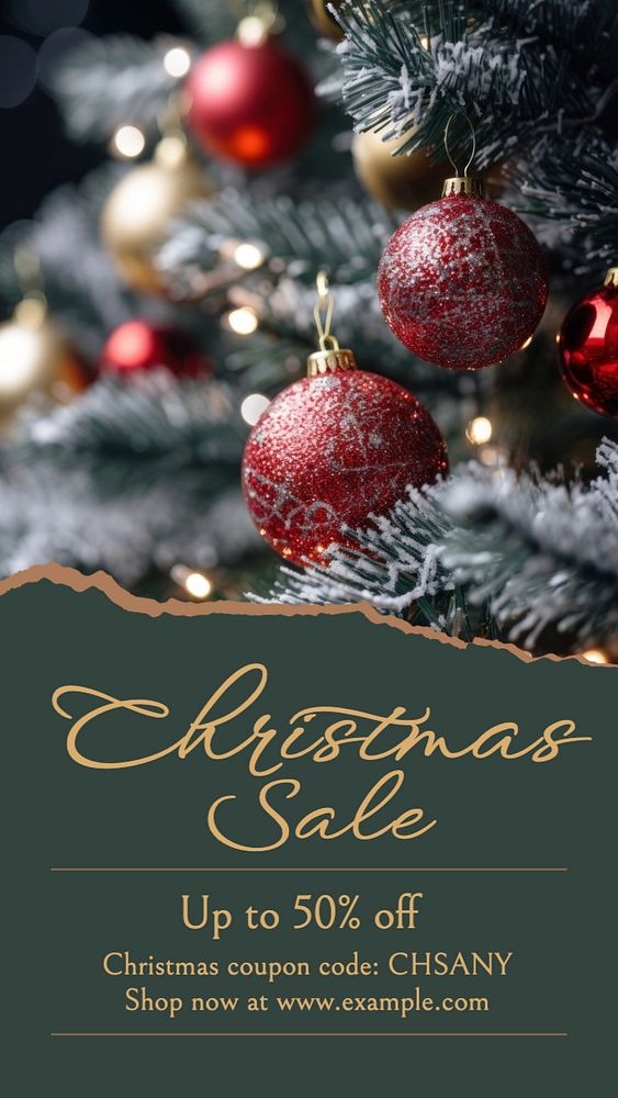 Christmas sale Instagram story template, editable text