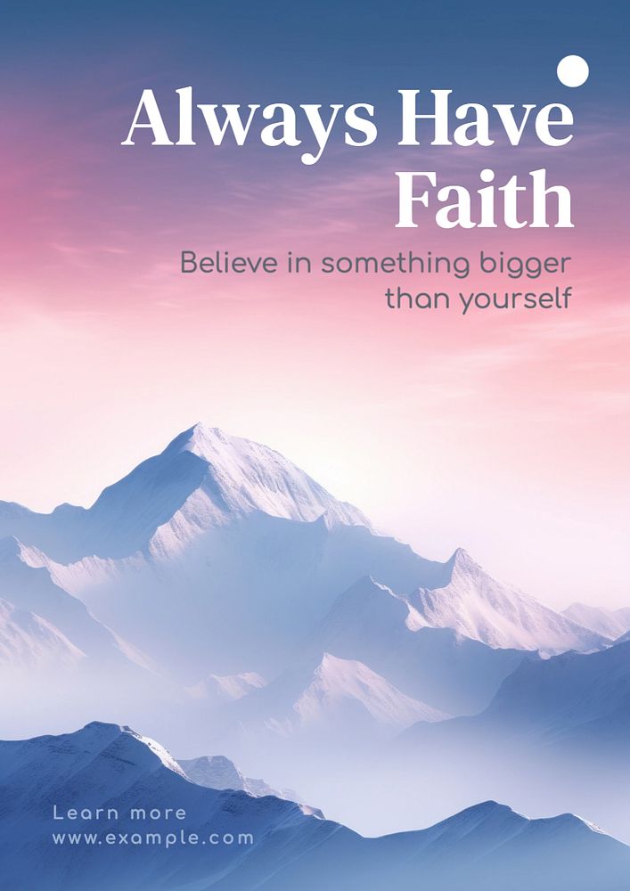 Faith poster template, editable text and design