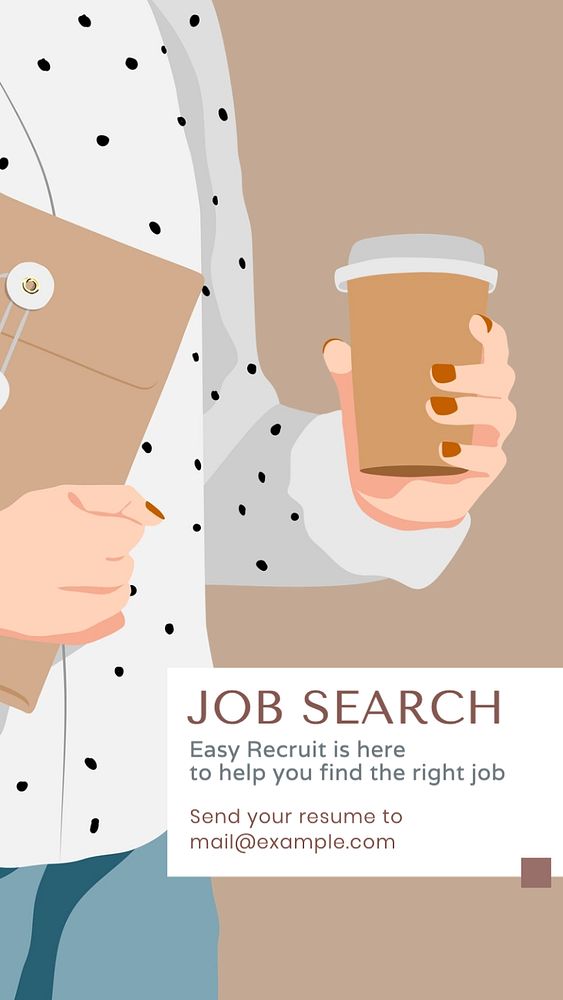 Job search Facebook story template, editable design