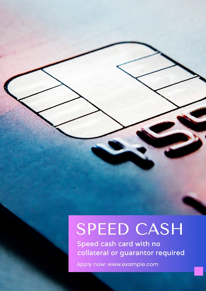 Speed cash poster template, editable text and design