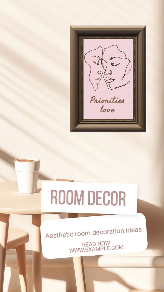 Room decor ideas Facebook story template, editable design