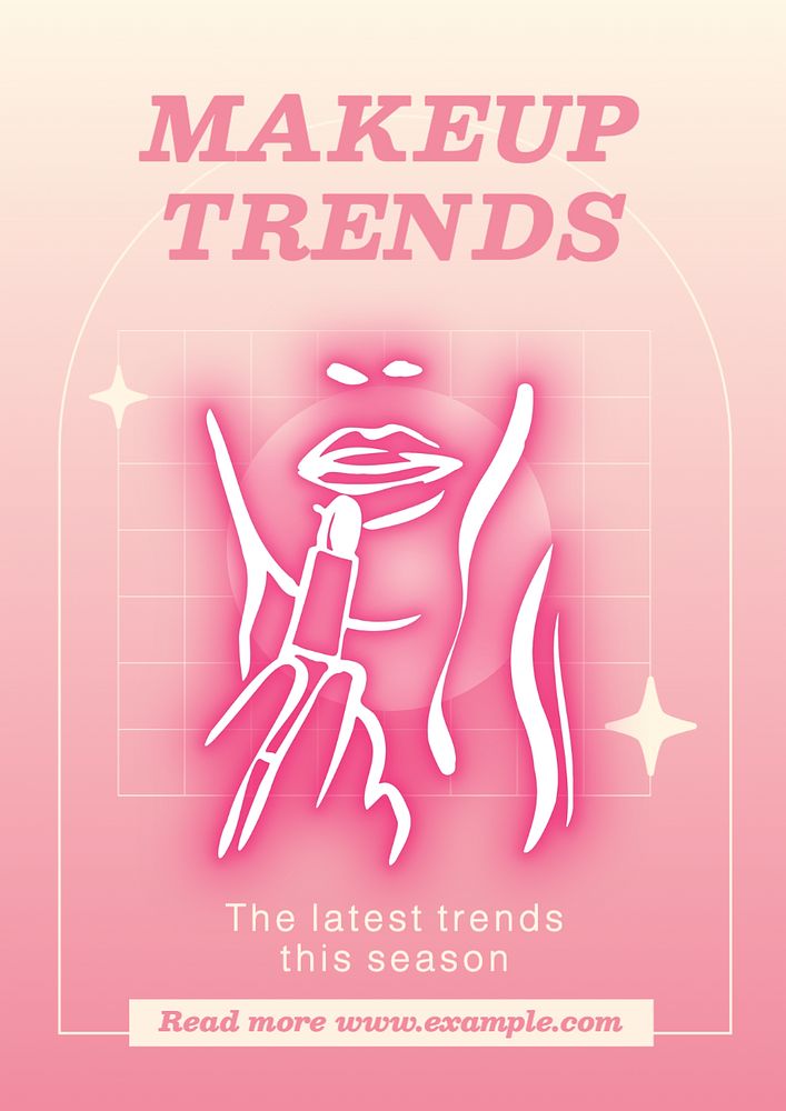 Makeup trends poster template and design