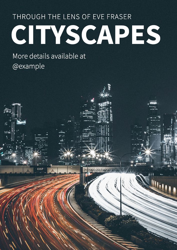 Cityscape poster template, editable text and design