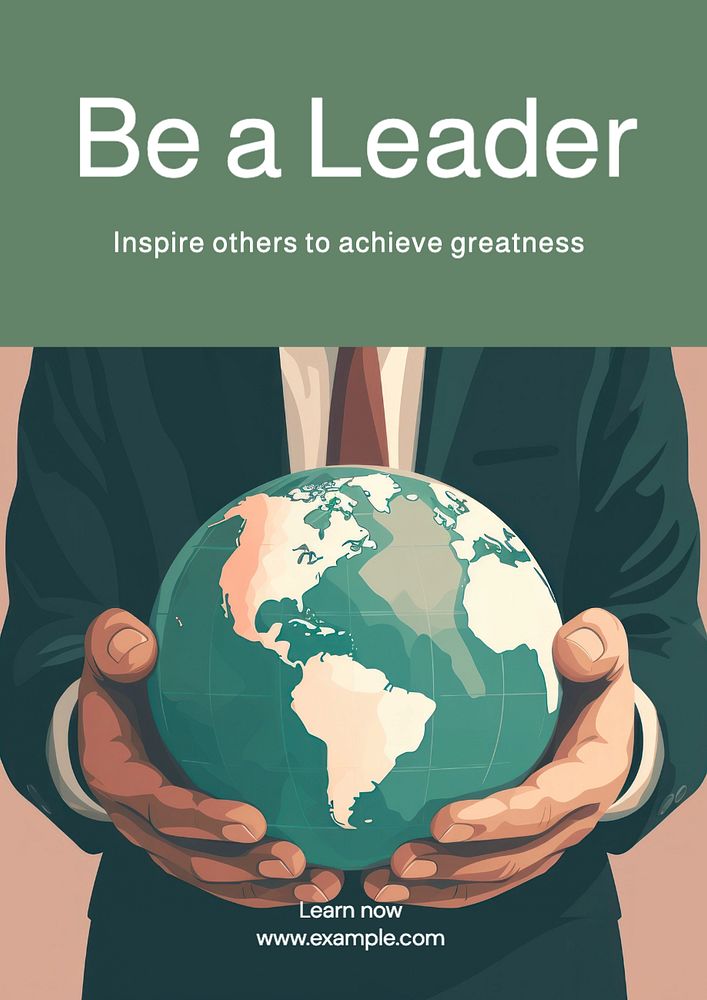 Be a leader poster template, editable text and design