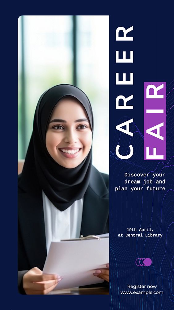 Career fair Instagram story template, editable text