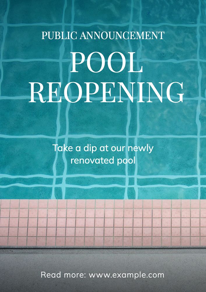 Public pool poster template and design