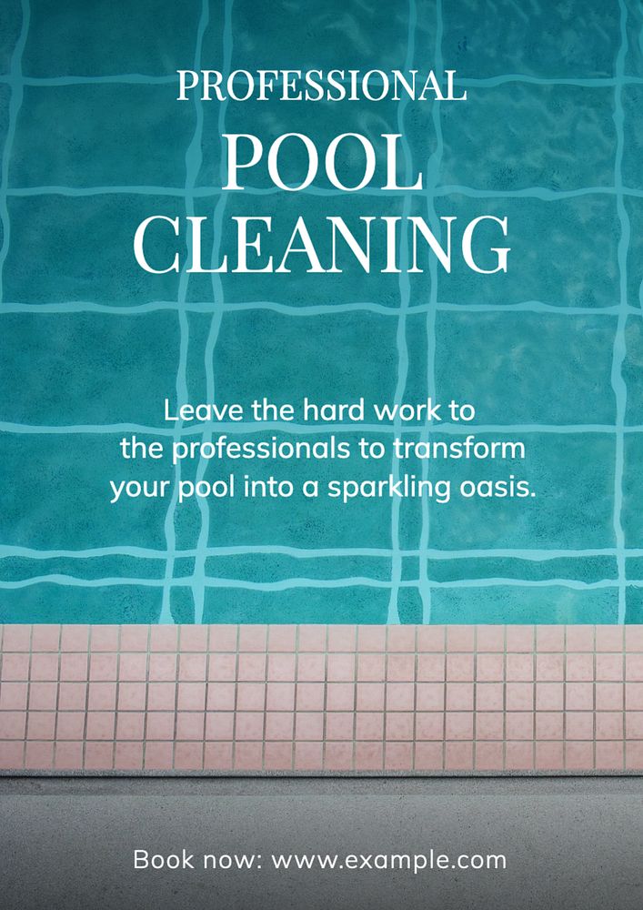 Professional pool cleaning poster template and design