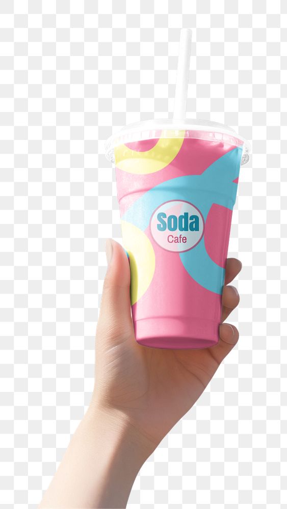 Plastic cup, packaging mockup