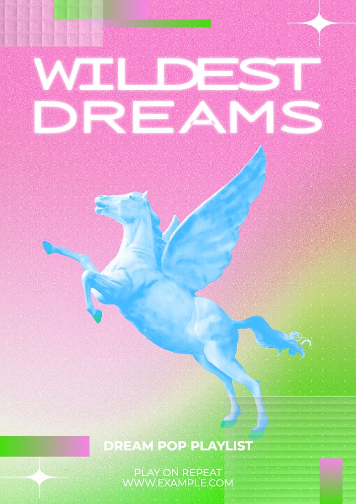 Wild dreams poster template, editable text and design