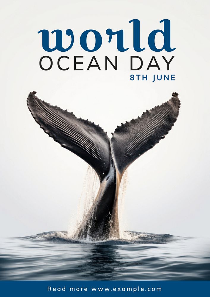 Ocean day poster template and design