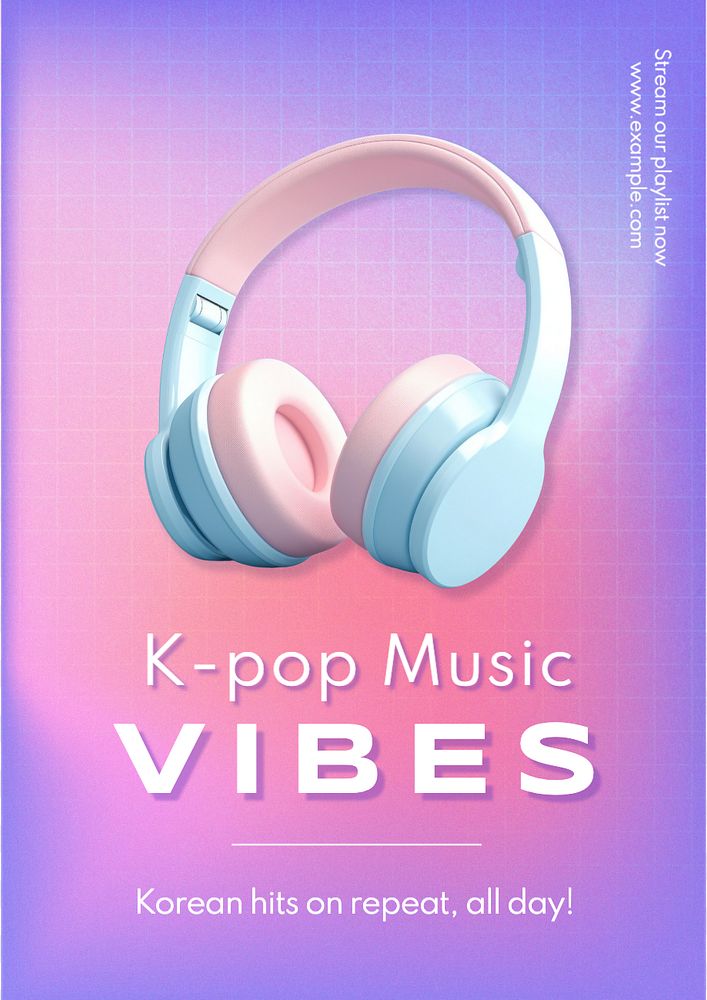 K-pop music poster template, editable text and design