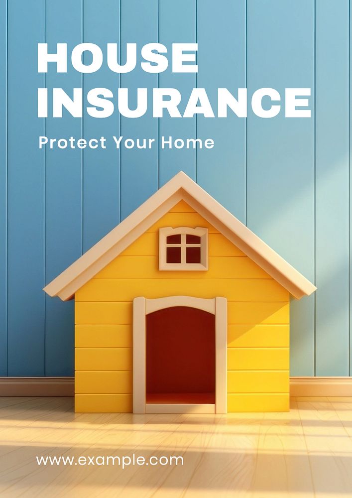 House insurance poster template, editable text and design