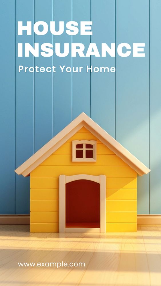 House insurance Instagram story template, editable text