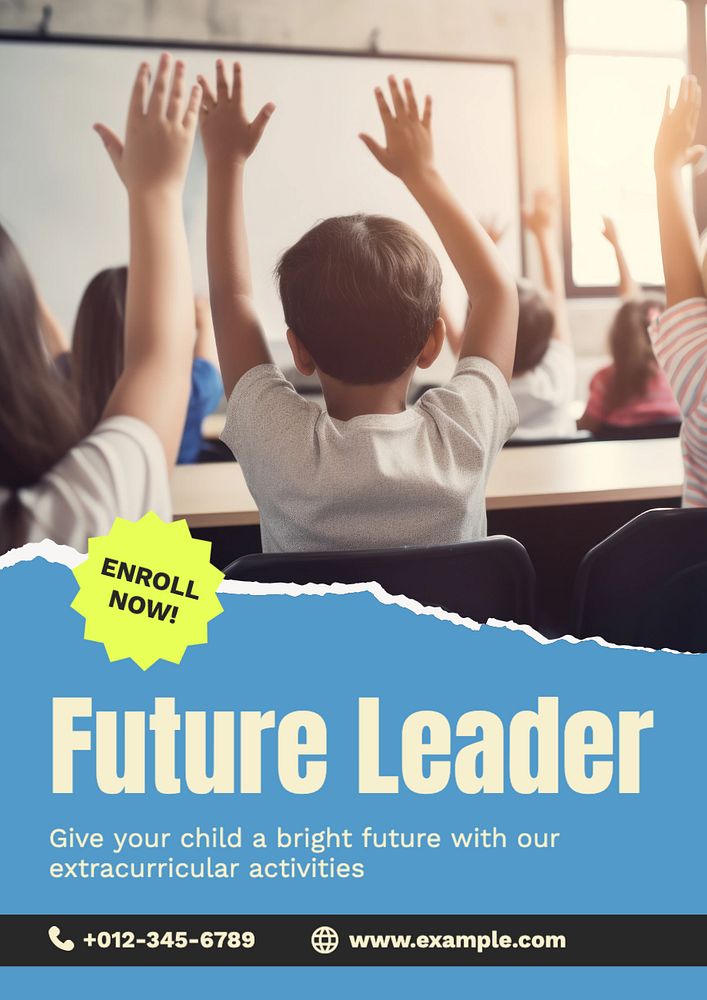 Future leader activities poster template and design