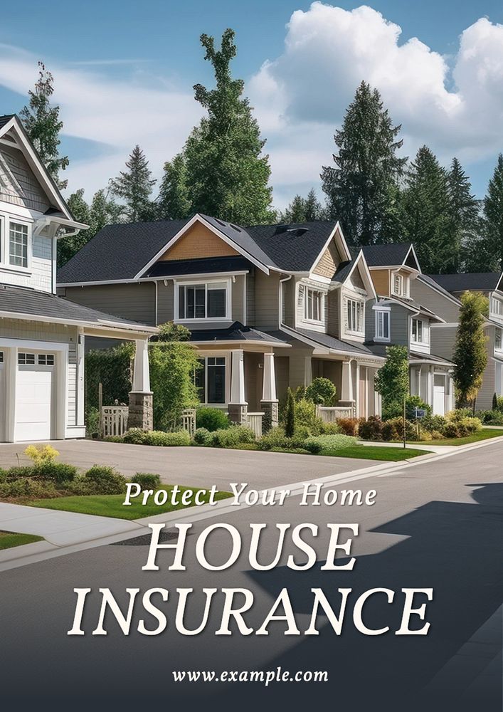 House insurance poster template, editable text and design