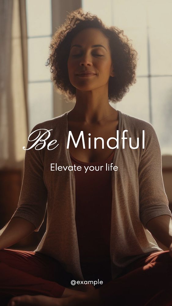 Be mindful Instagram story template, editable text