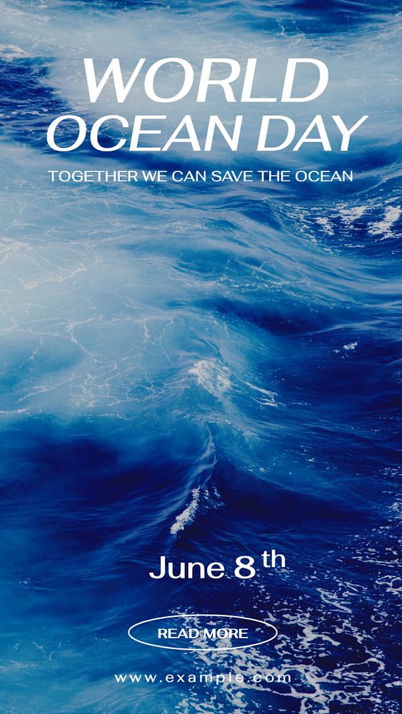 World ocean day Instagram story template, editable text