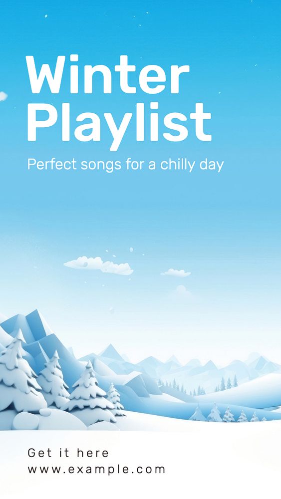 Winter playlist Instagram story template, editable text